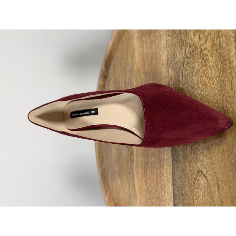 French Connection Burgundy Suede Pointed Toe Stiletto Heels Size 9 NWB - Picture 10 of 14